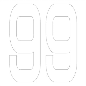 カッティングステッカー 数字99 文字高100mm 白