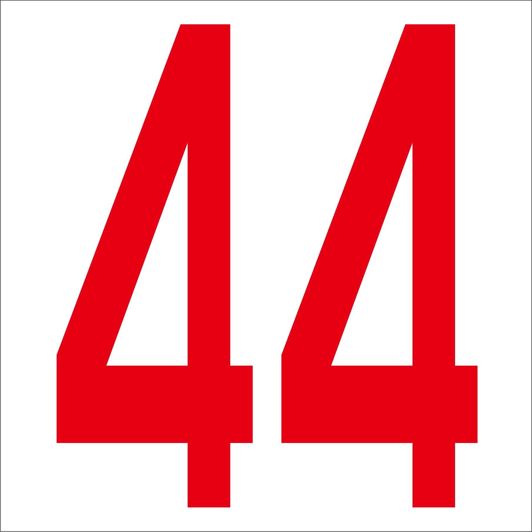 カッティングステッカー 数字44 文字高100mm 赤 – GREEN