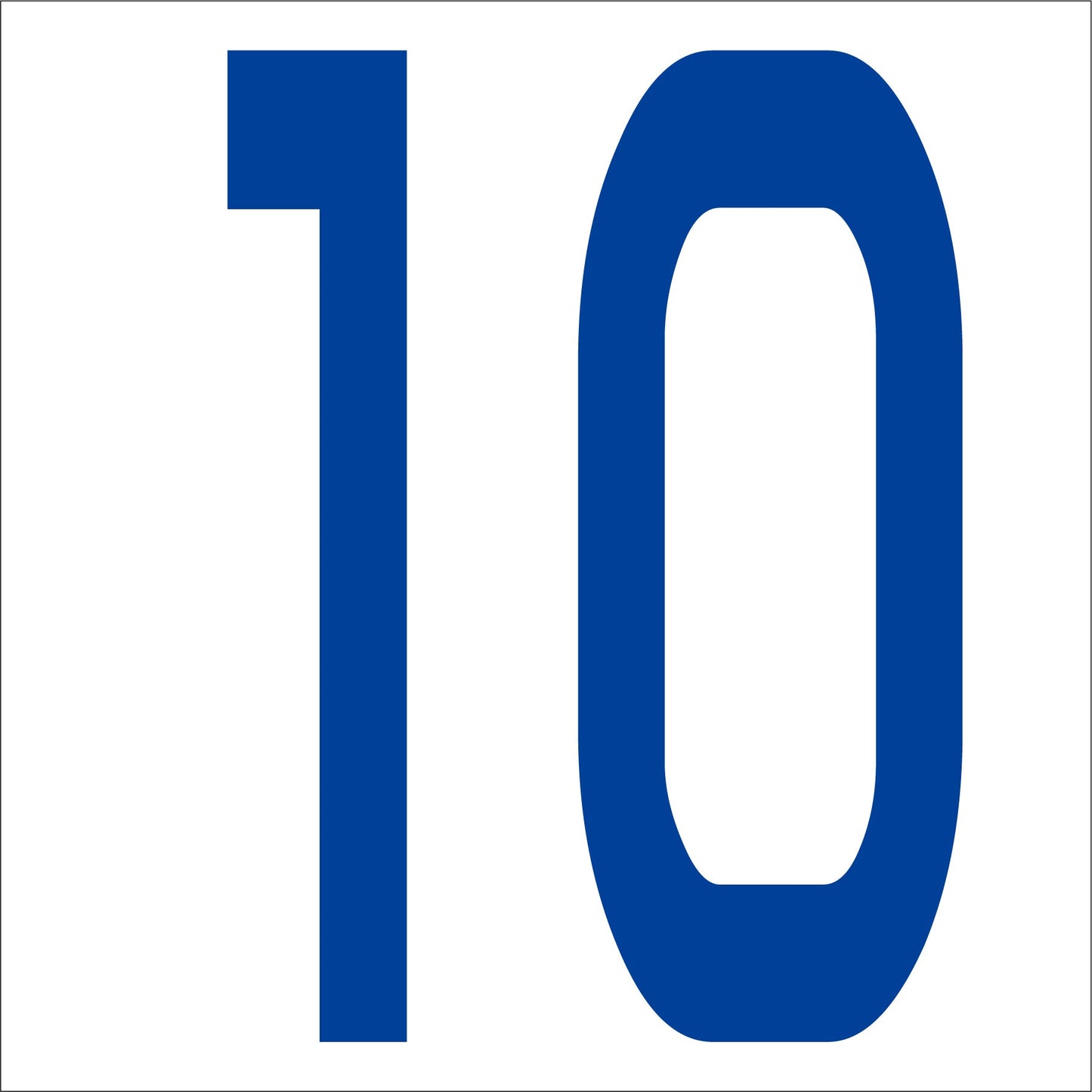 カッティングステッカー 数字10 文字高100mm 青