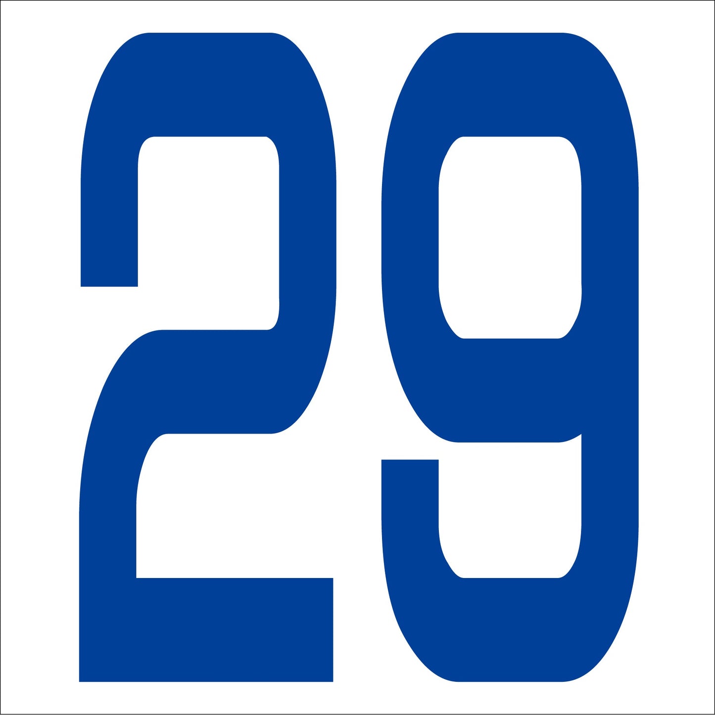 カッティングステッカー 数字29 文字高100mm 青