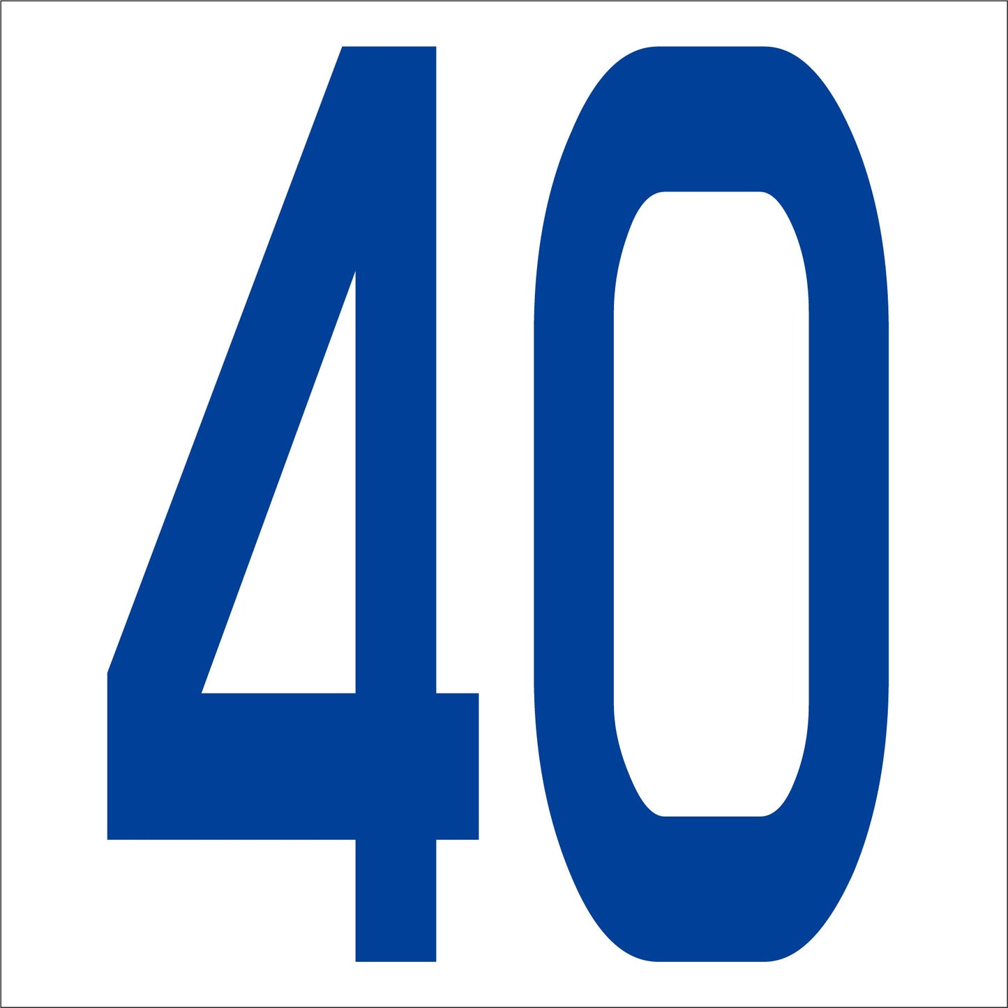 カッティングステッカー 数字40 文字高100mm 青