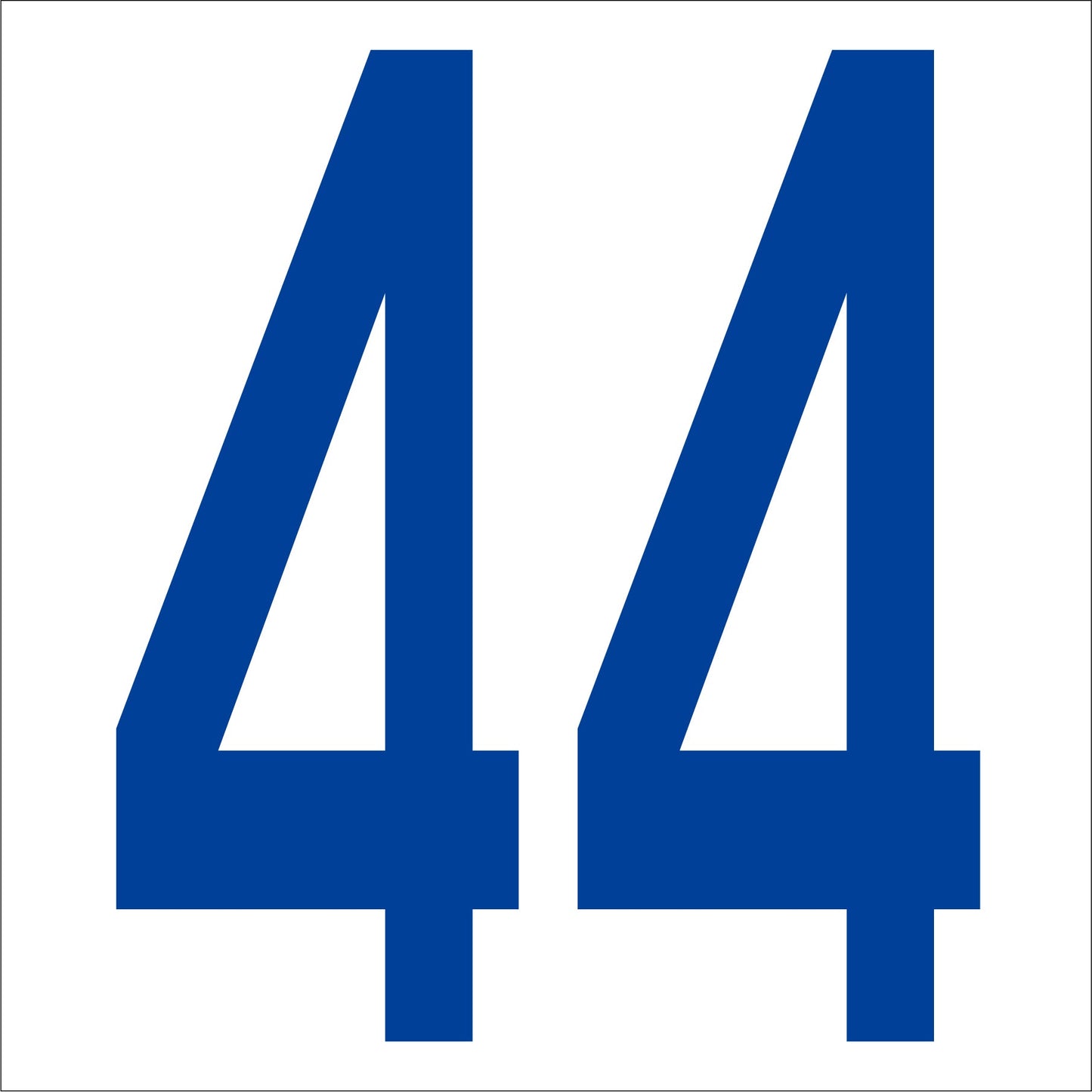 カッティングステッカー 数字44 文字高100mm 青