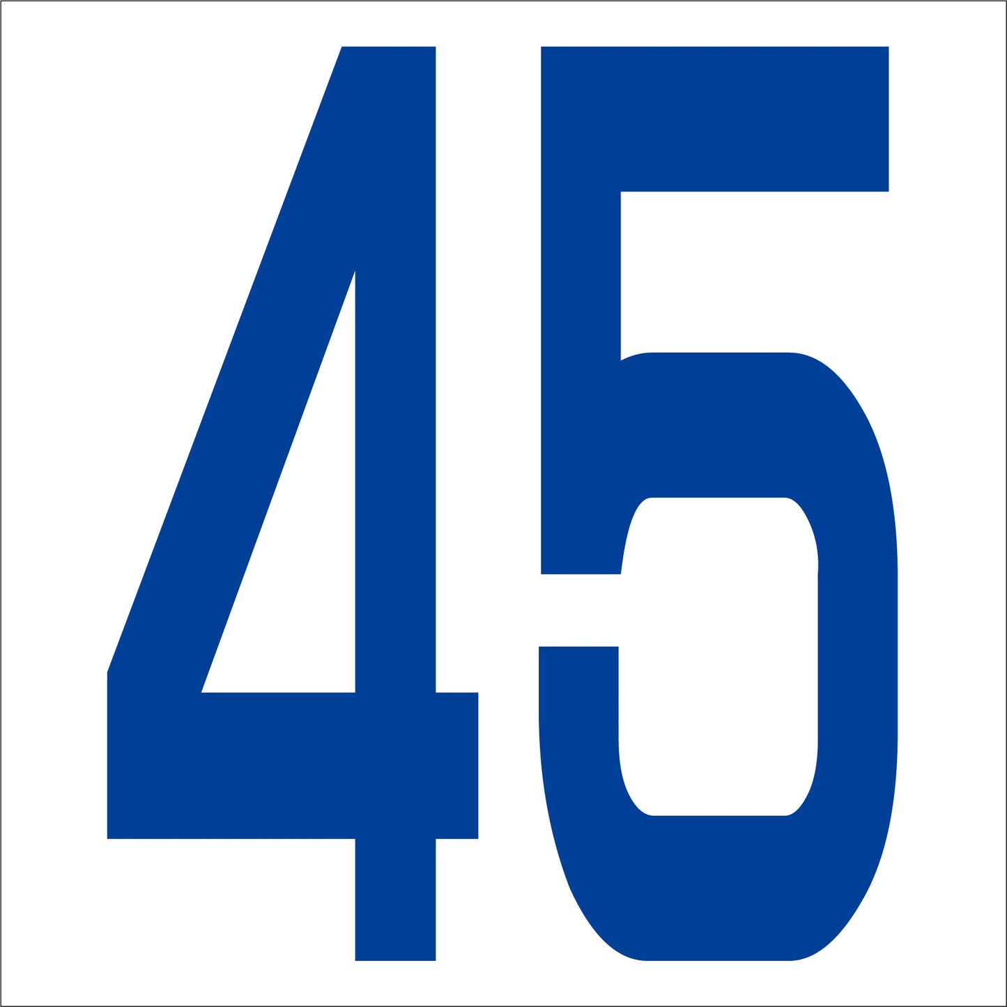 カッティングステッカー 数字45 文字高100mm 青