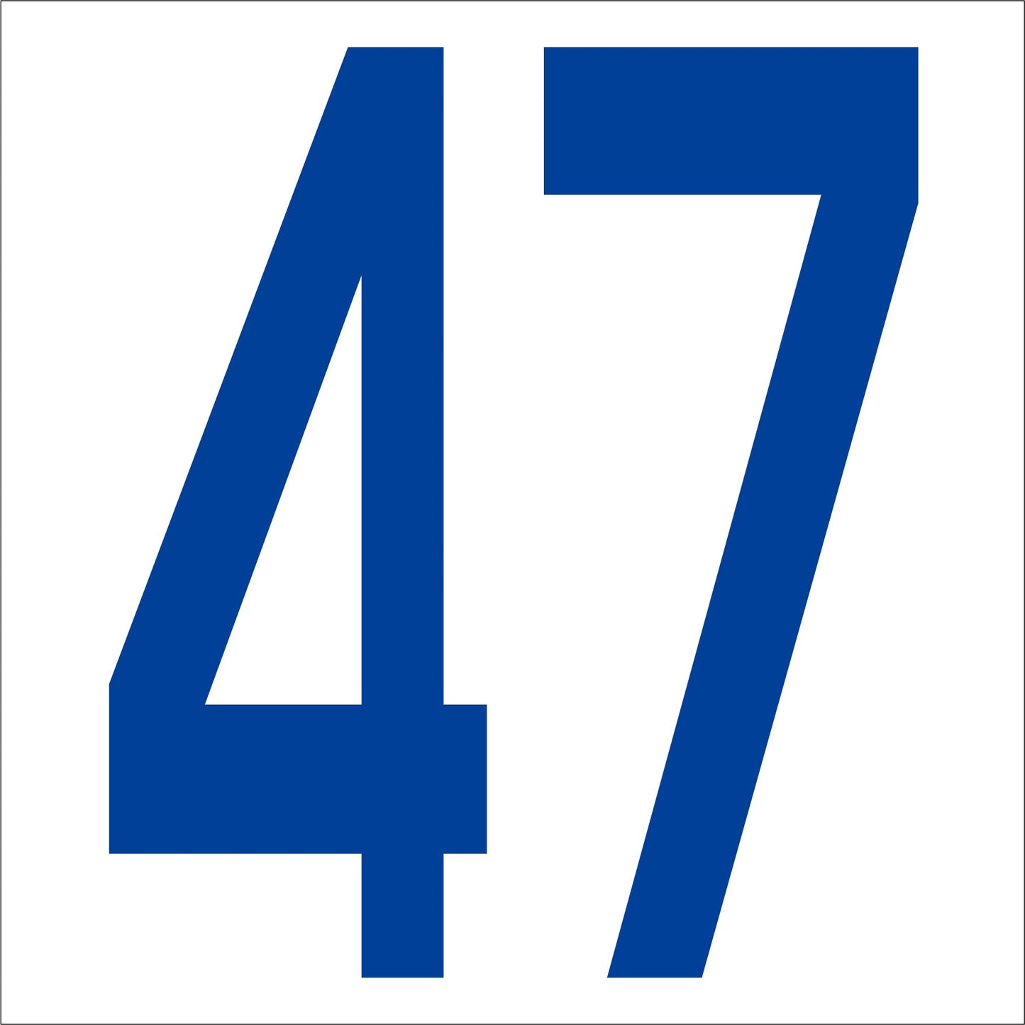 カッティングステッカー 数字47 文字高100mm 青