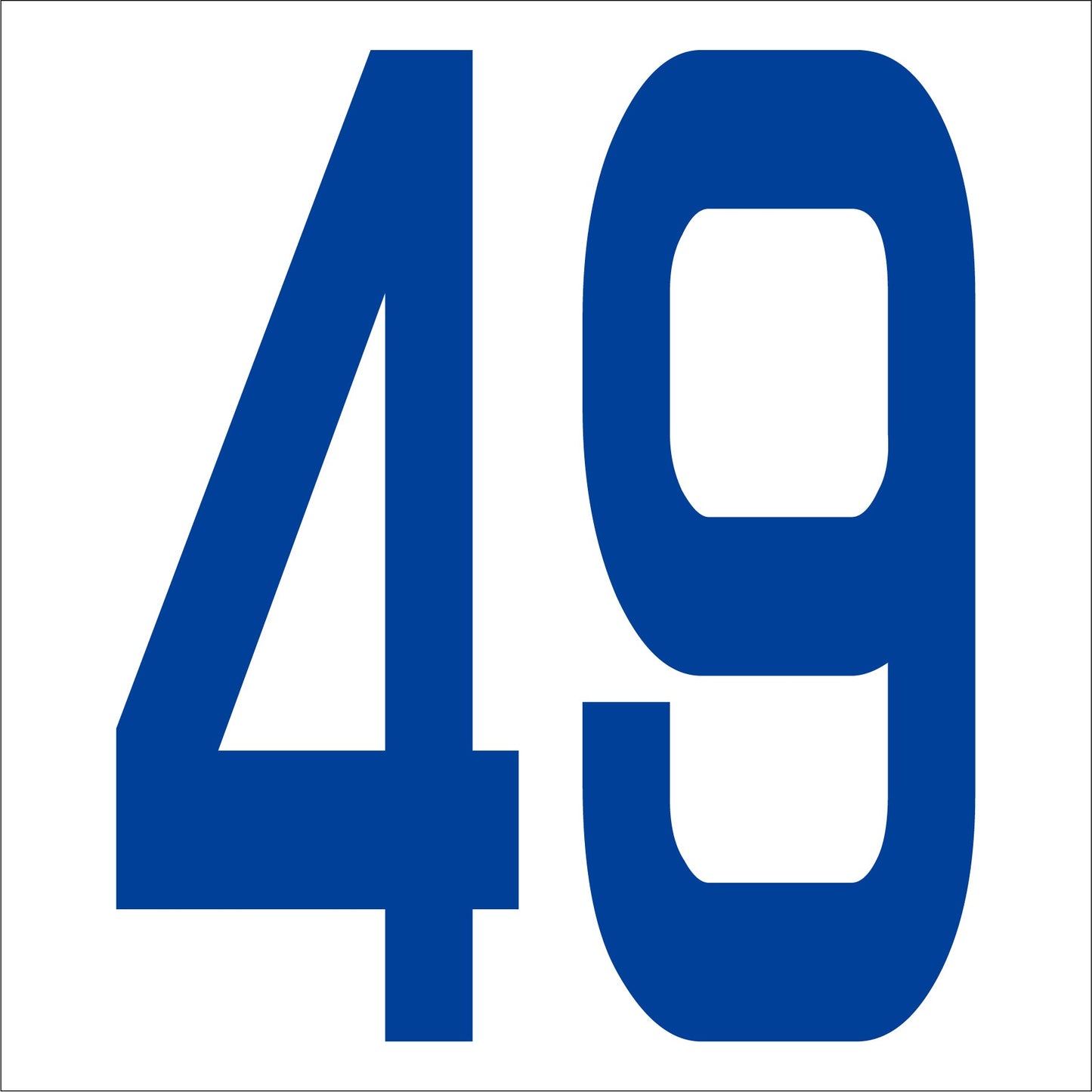 カッティングステッカー 数字49 文字高100mm 青