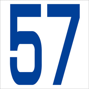カッティングステッカー 数字57 文字高100mm 青