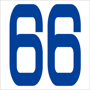 カッティングステッカー 数字66 文字高100mm 青