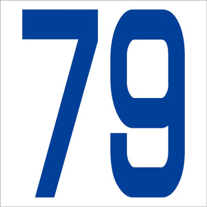 カッティングステッカー 数字79 文字高100mm 青