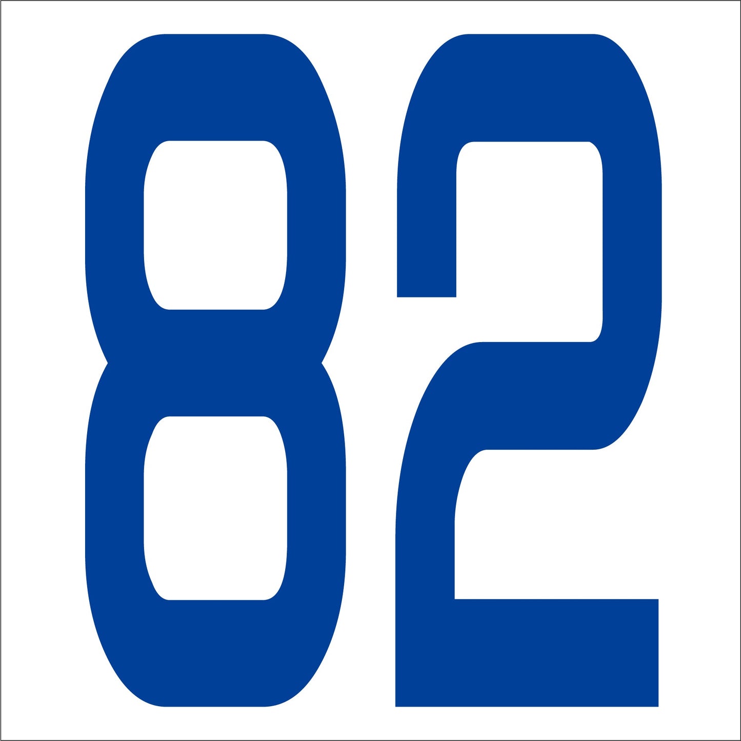 カッティングステッカー 数字82 文字高100mm 青