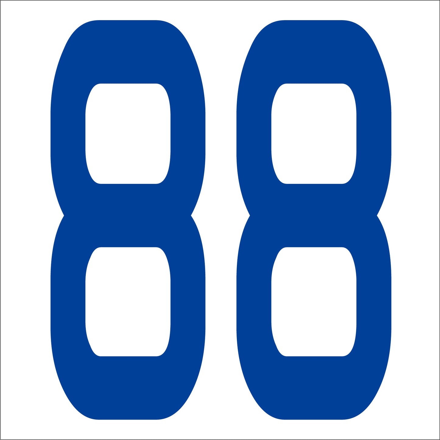 カッティングステッカー 数字88 文字高100mm 青