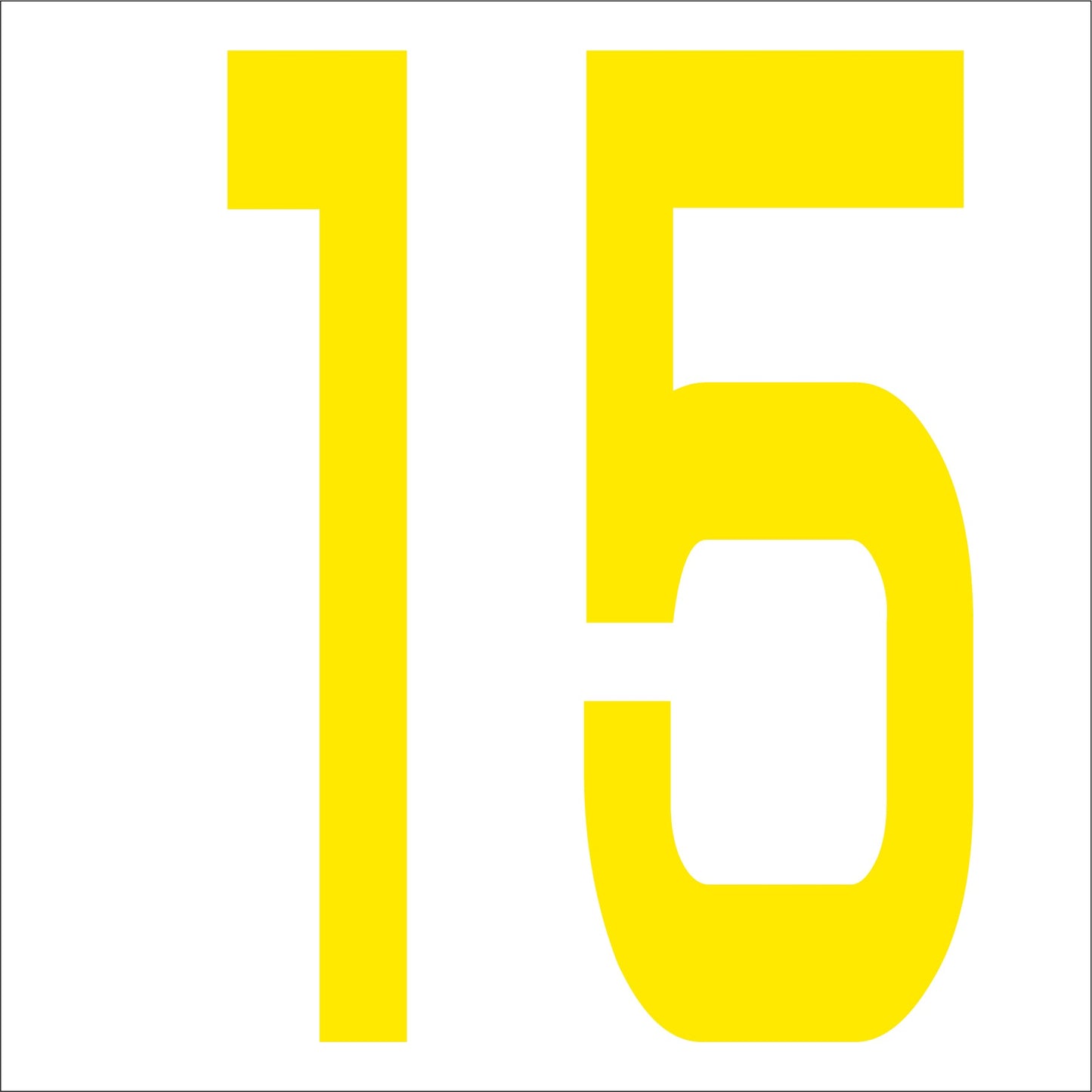 カッティングステッカー 数字15 文字高100mm 黄