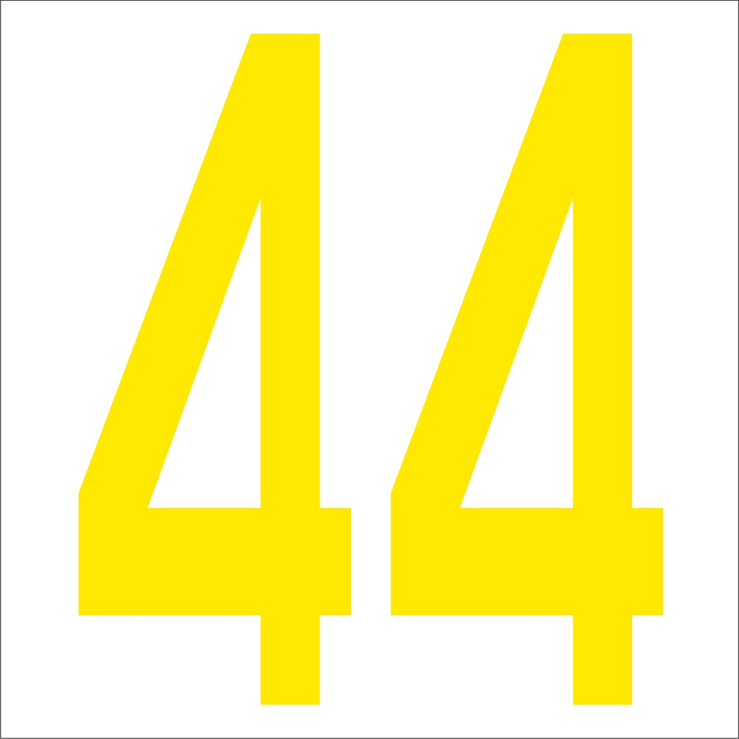 カッティングステッカー 数字44 文字高100mm 黄