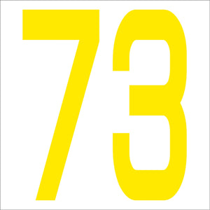 カッティングステッカー 数字73 文字高100mm 黄