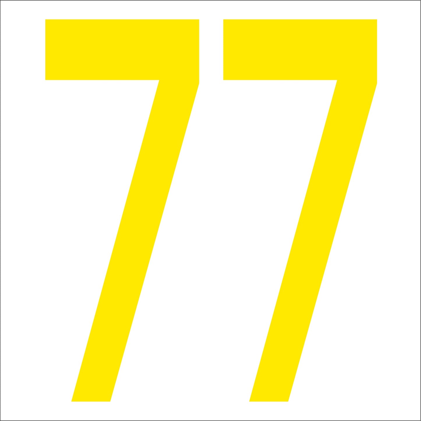カッティングステッカー 数字77 文字高100mm 黄