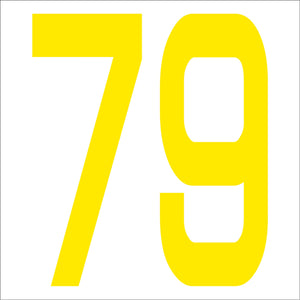 カッティングステッカー 数字79 文字高100mm 黄
