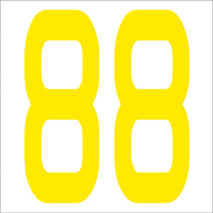 カッティングステッカー 数字88 文字高100mm 黄