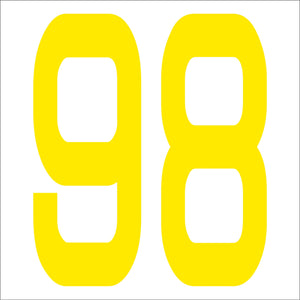 カッティングステッカー 数字98 文字高100mm 黄