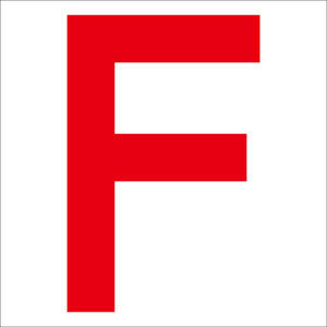 カッティングステッカー 英字F 文字高100mm 赤
