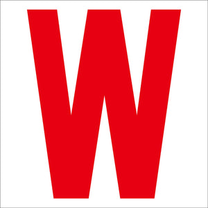 カッティングステッカー 英字W 文字高100mm 赤