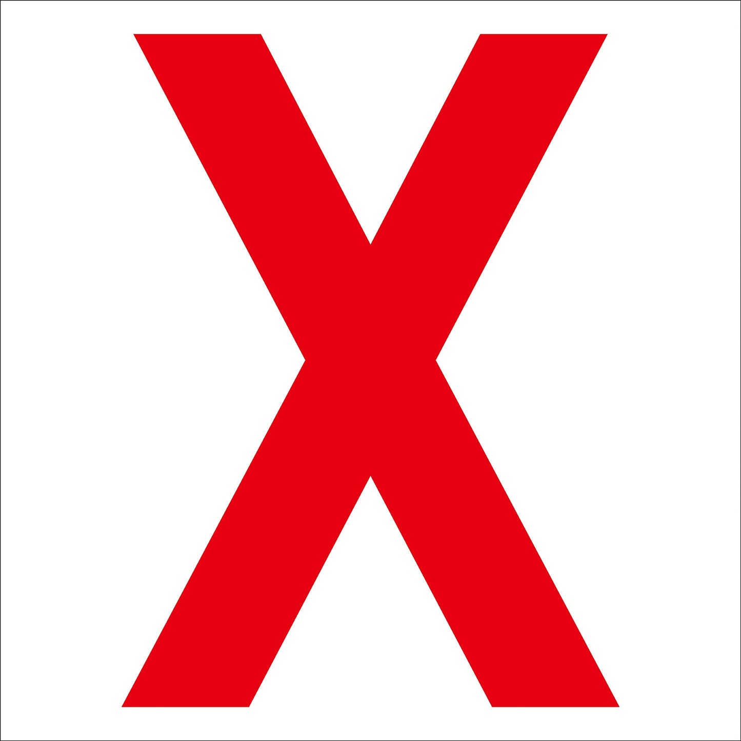 カッティングステッカー 英字X 文字高100mm 赤