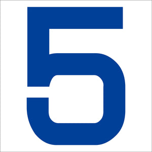 カッティングステッカー 数字5 文字高100mm 青