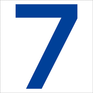 カッティングステッカー 数字7 文字高100mm 青