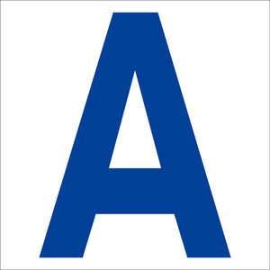 カッティングステッカー 英字A 文字高100mm 青