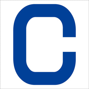 カッティングステッカー 英字C 文字高100mm 青