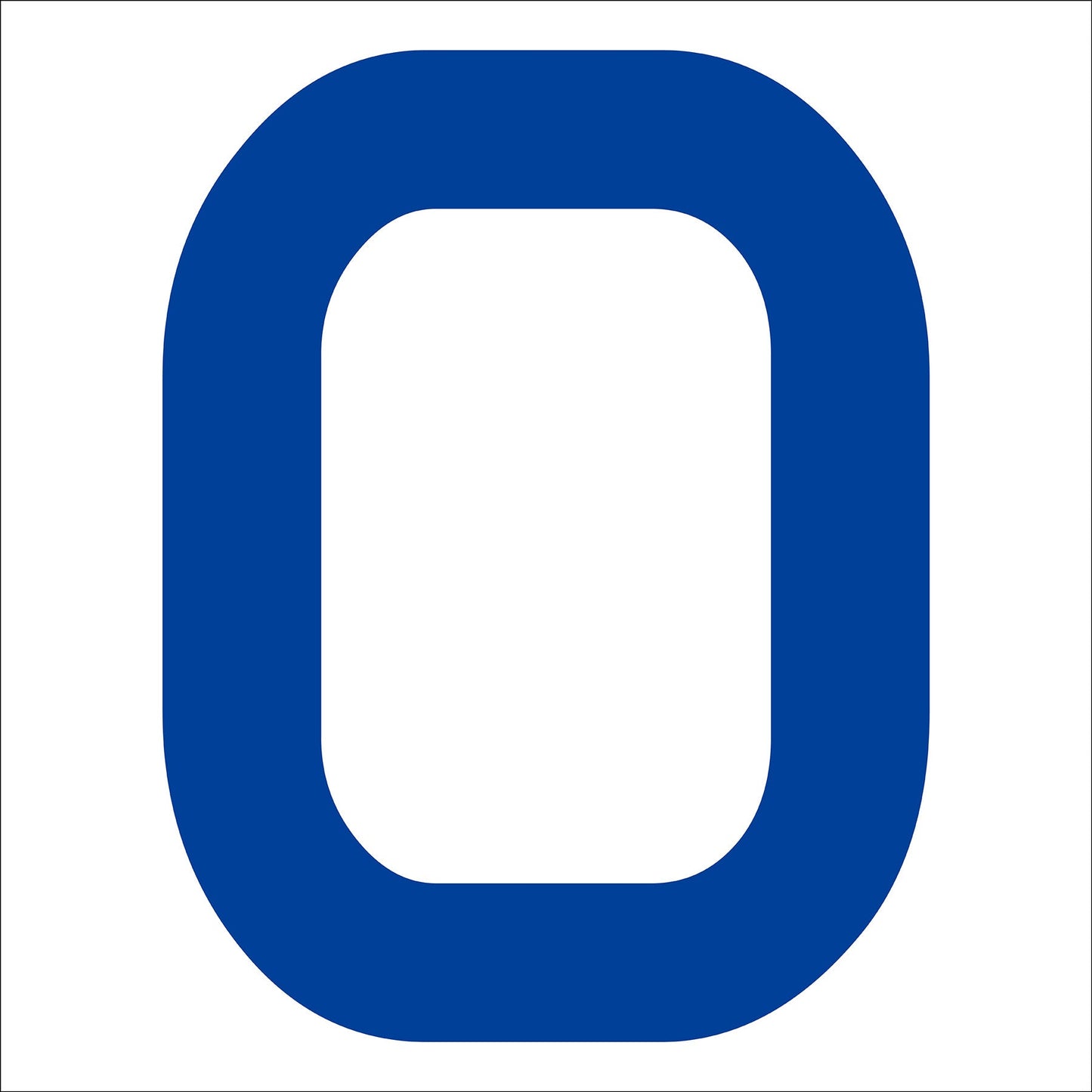 カッティングステッカー 英字O 文字高100mm 青