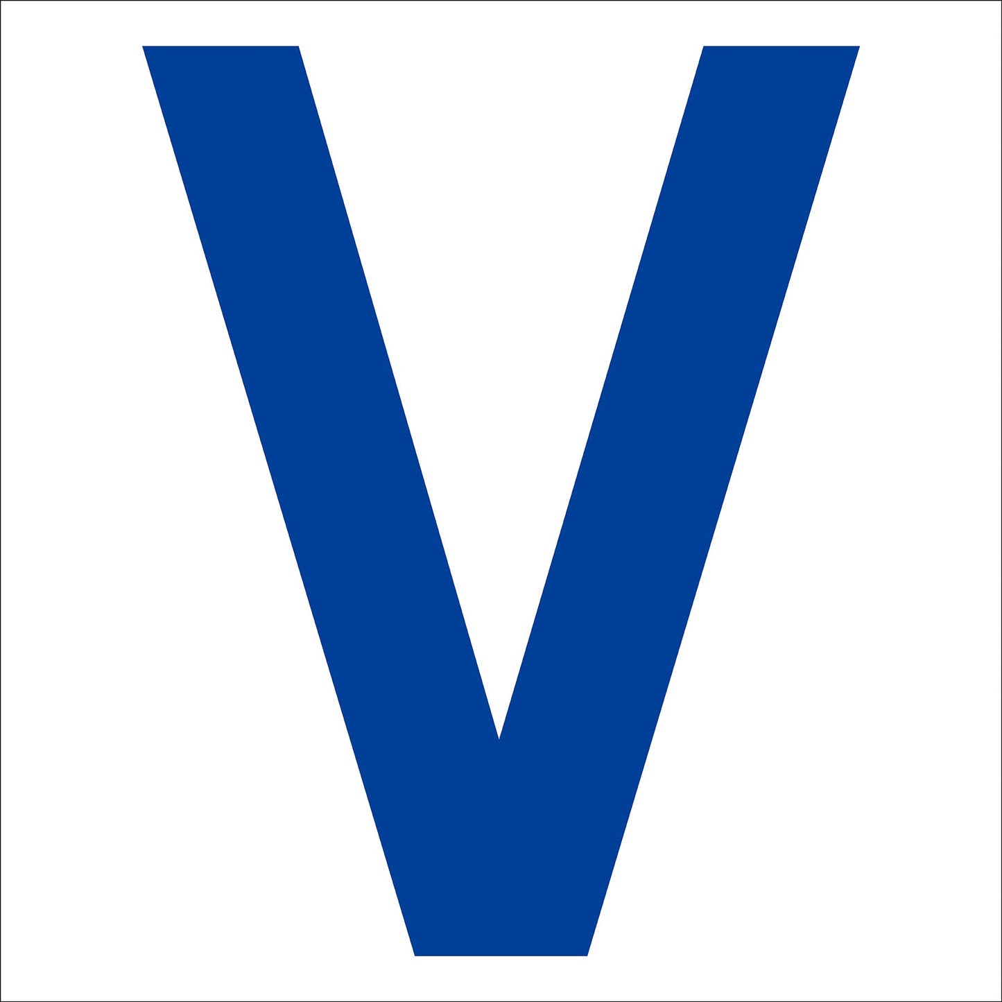 カッティングステッカー 英字V 文字高100mm 青