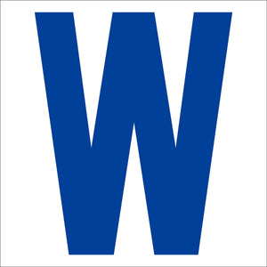 カッティングステッカー 英字W 文字高100mm 青