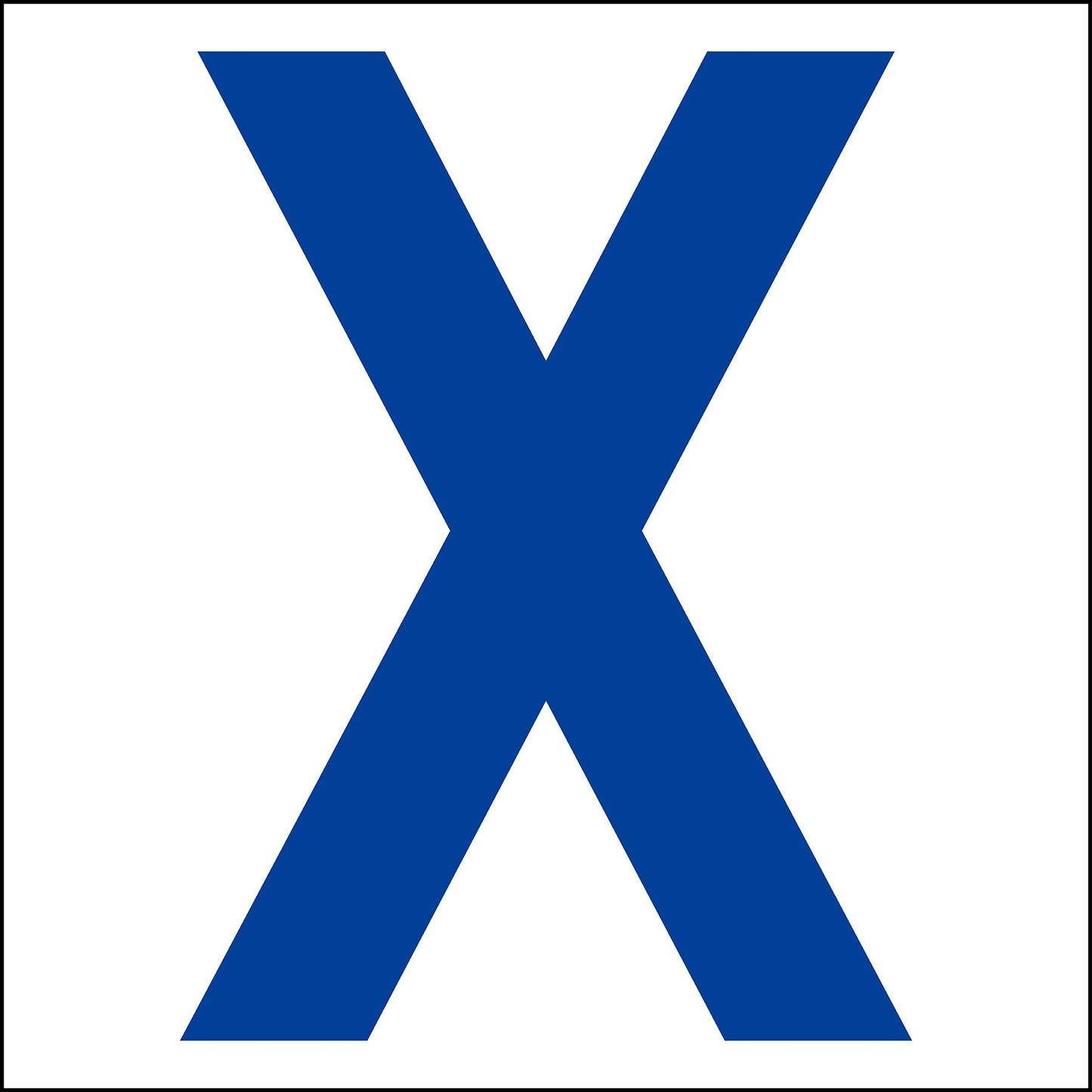 カッティングステッカー 英字X 文字高100mm 青