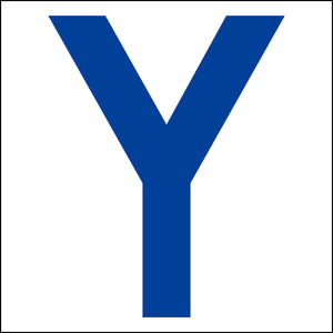 カッティングステッカー 英字Y 文字高100mm 青