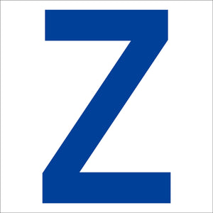 カッティングステッカー 英字Z 文字高100mm 青