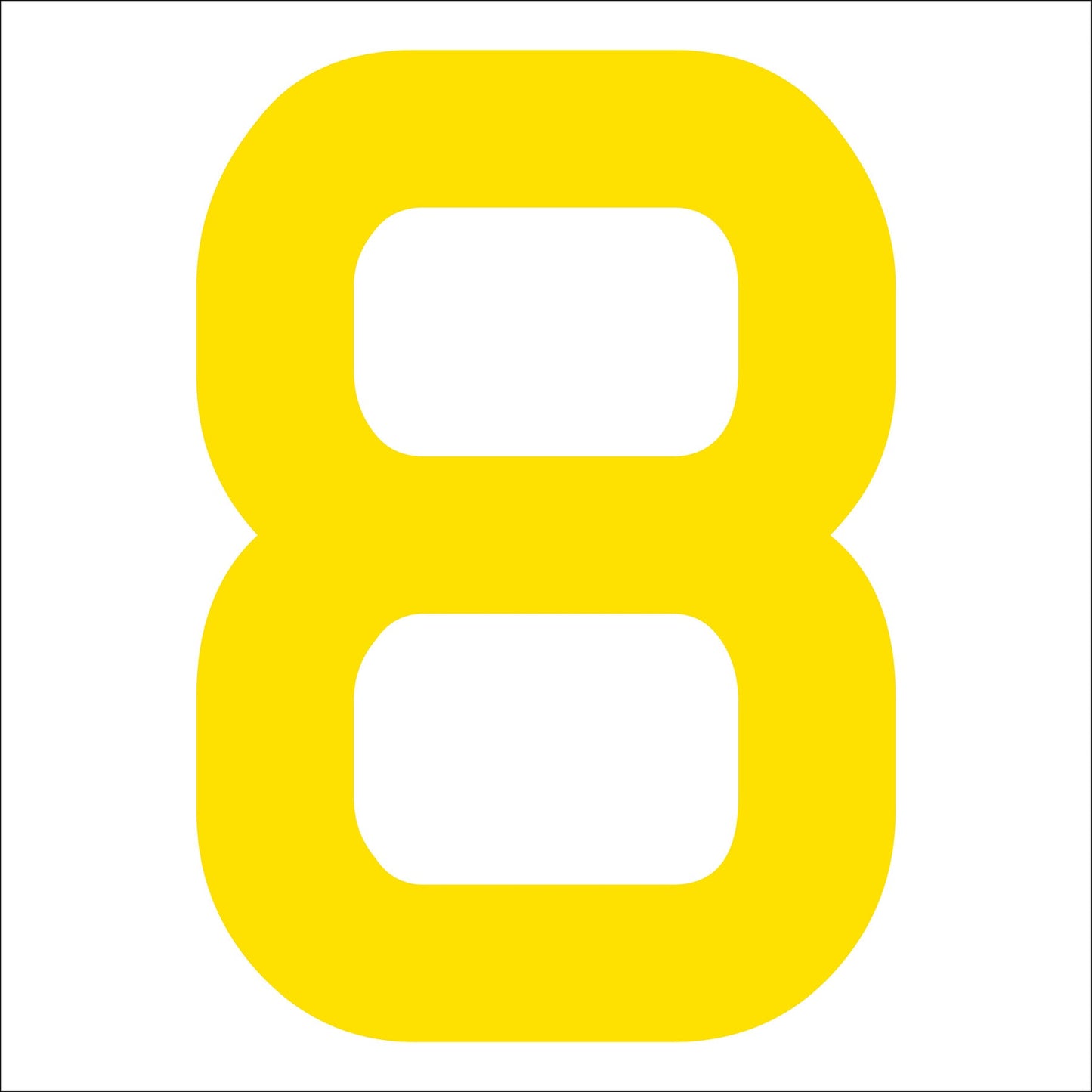 カッティングステッカー 数字8 文字高100mm 黄