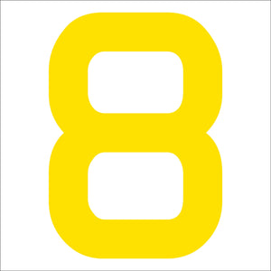 カッティングステッカー 数字8 文字高100mm 黄