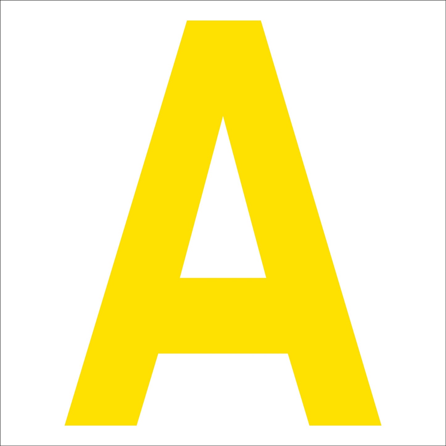 カッティングステッカー 英字A 文字高100mm 黄