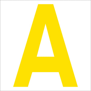 カッティングステッカー 英字A 文字高100mm 黄