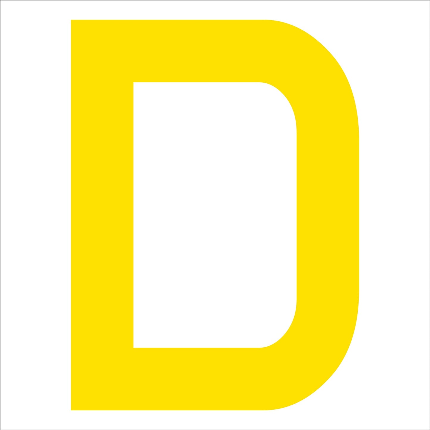 カッティングステッカー 英字D 文字高100mm 黄