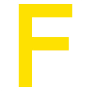 カッティングステッカー 英字F 文字高100mm 黄