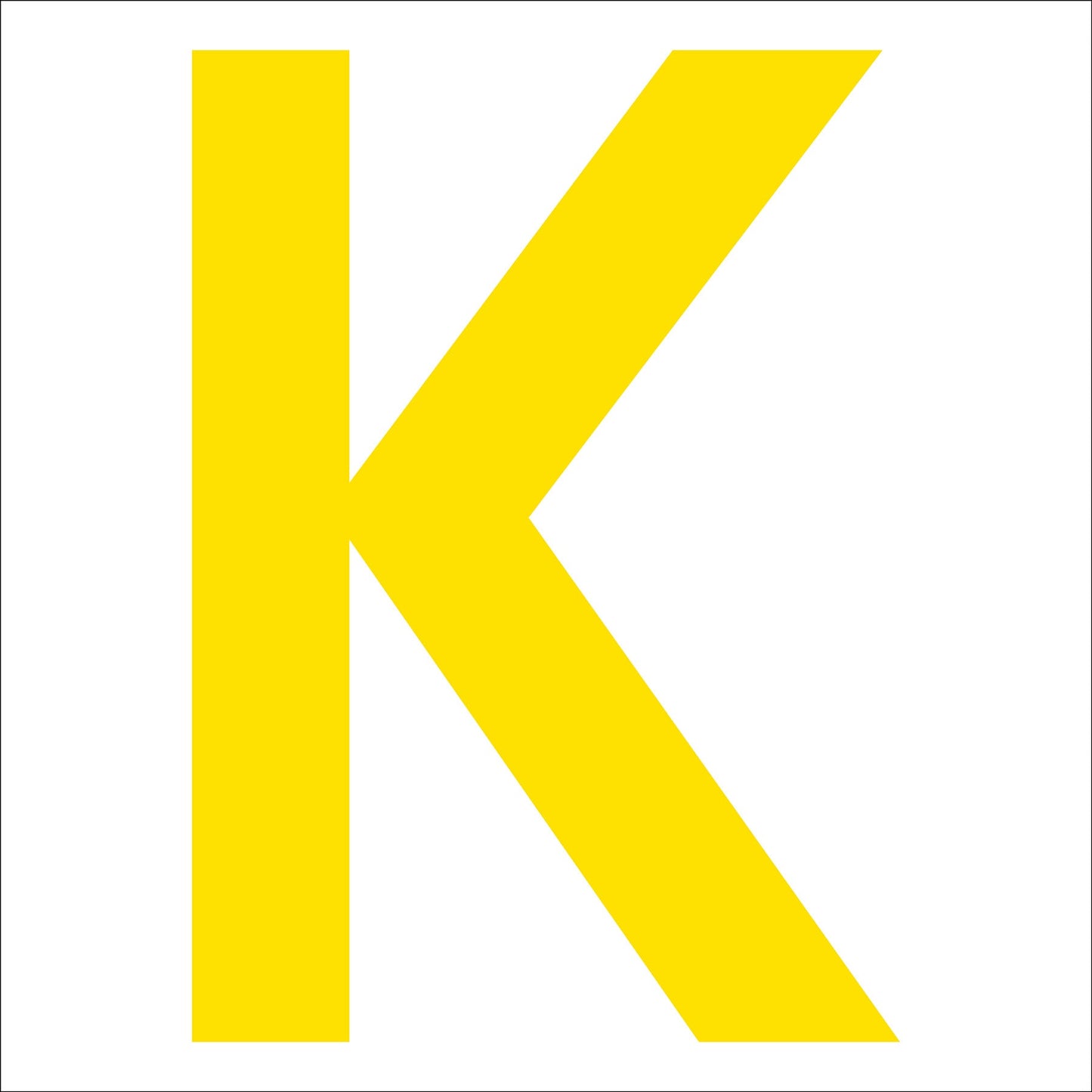 カッティングステッカー 英字K 文字高100mm 黄