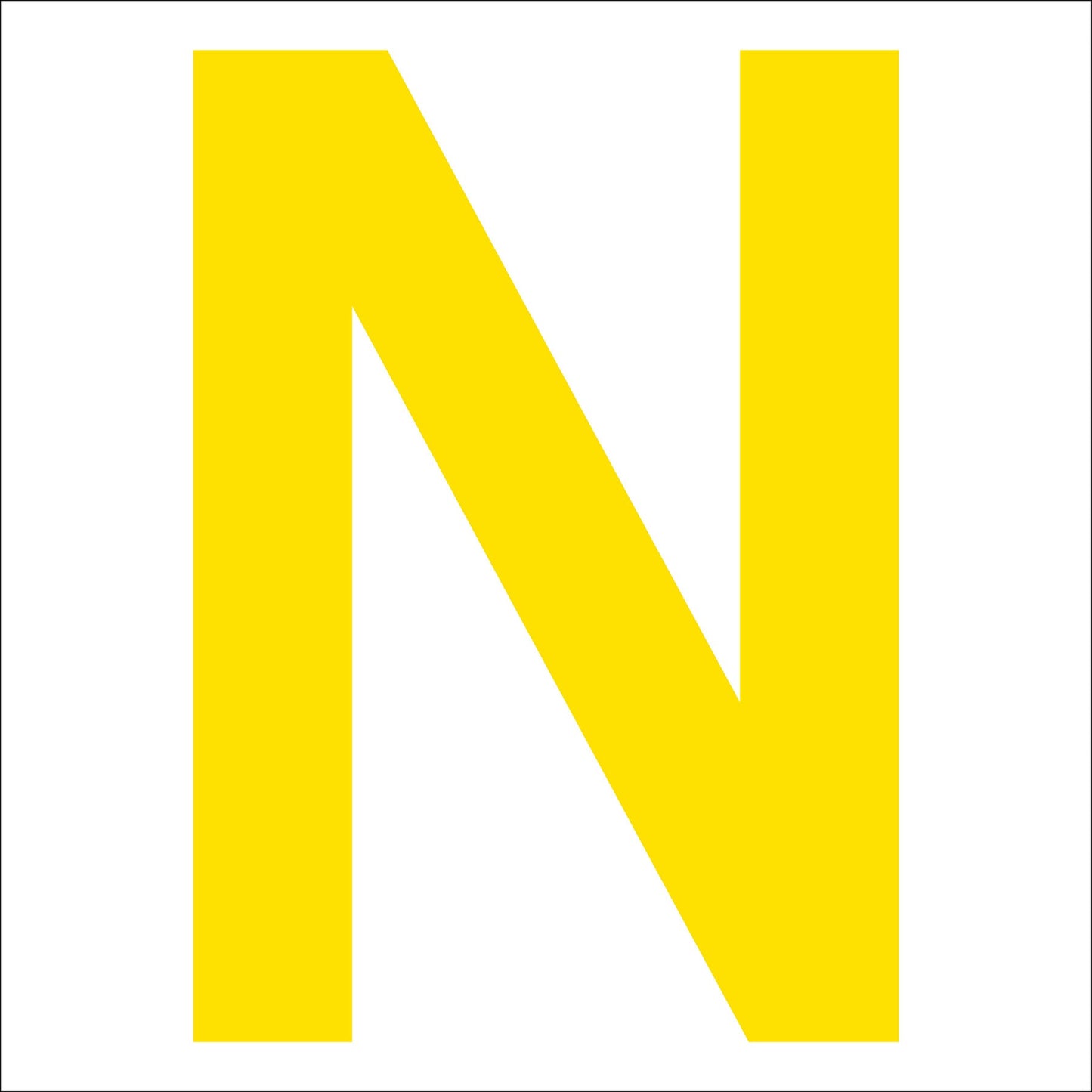 カッティングステッカー 英字N 文字高100mm 黄