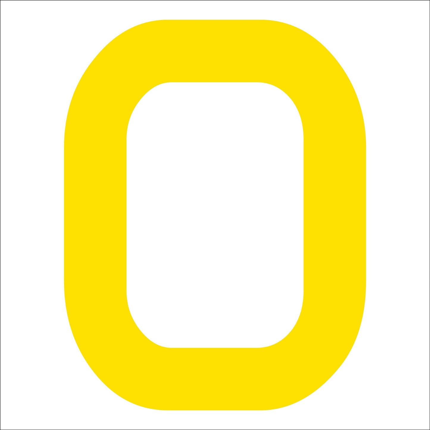 カッティングステッカー 英字O 文字高100mm 黄