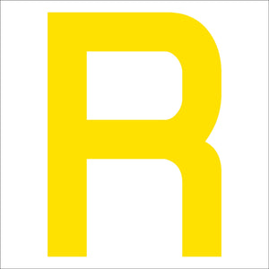 カッティングステッカー 英字R 文字高100mm 黄