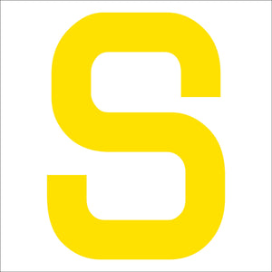 カッティングステッカー 英字S 文字高100mm 黄