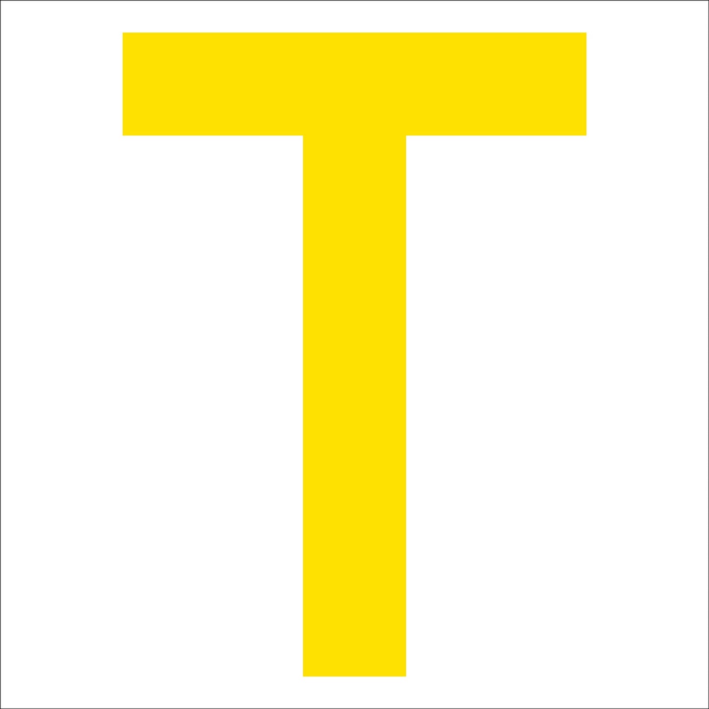 カッティングステッカー 英字T 文字高100mm 黄