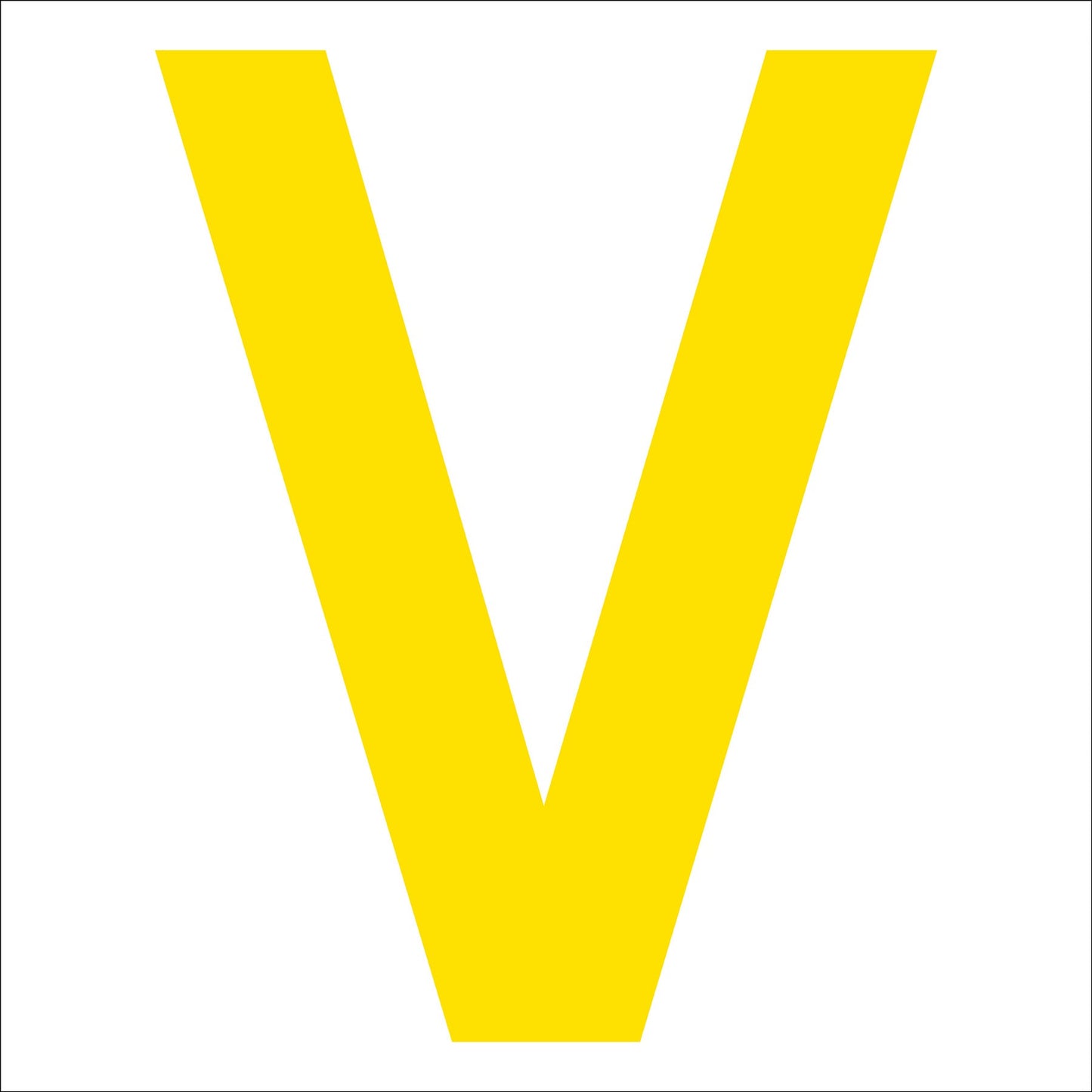 カッティングステッカー 英字V 文字高100mm 黄