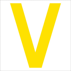 カッティングステッカー 英字V 文字高100mm 黄