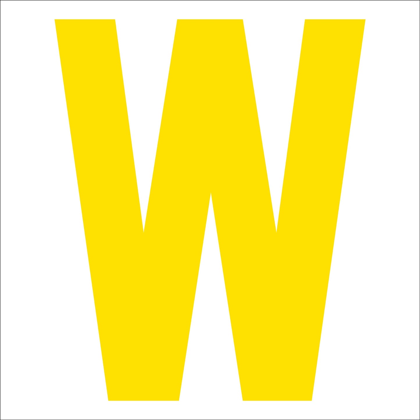 カッティングステッカー 英字W 文字高100mm 黄