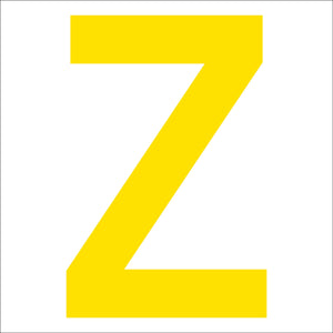 カッティングステッカー 英字Z 文字高100mm 黄